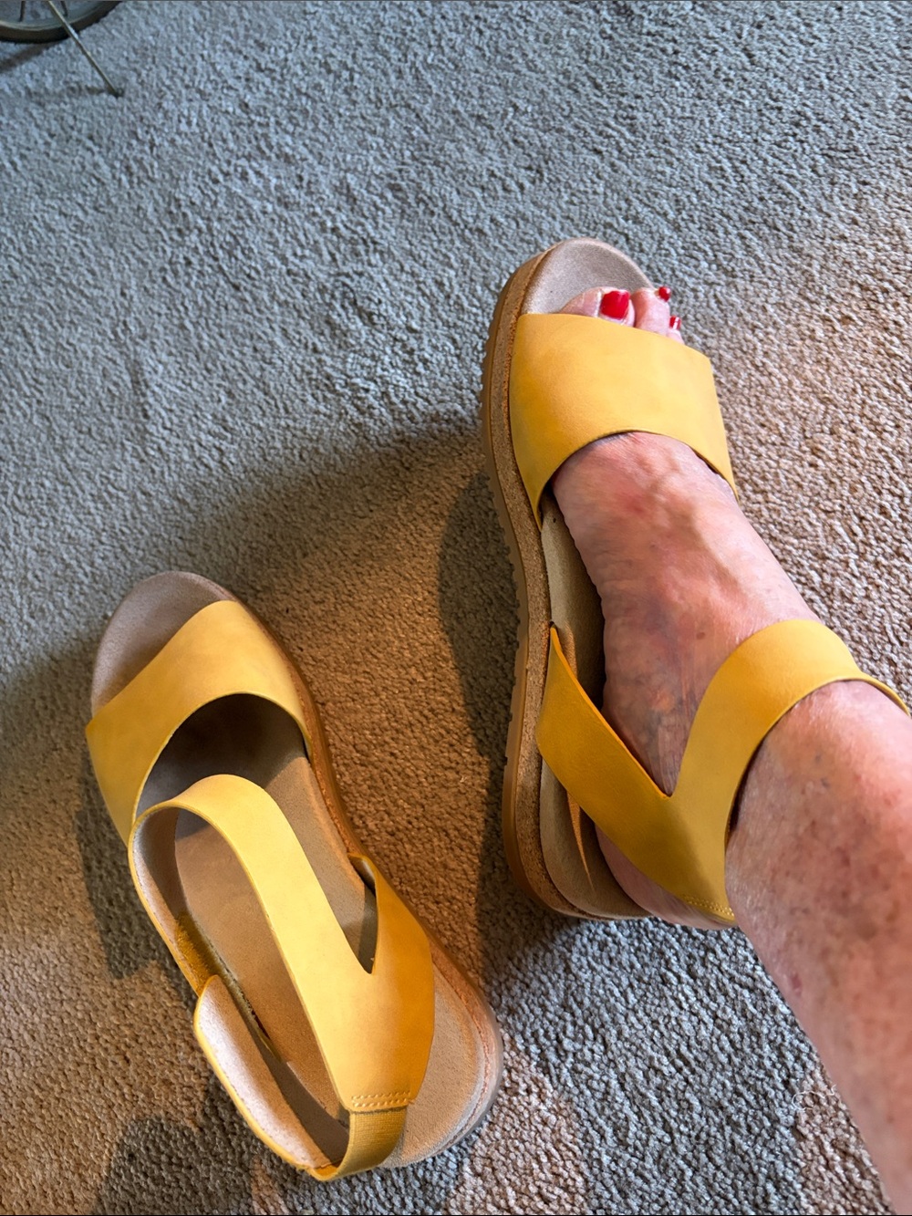 SOUL Naturalizer Yellow Slide Sandals with Elastic Back Strap